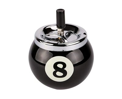 Billardkugel-Aschenbecher Nr. 8, schwarz