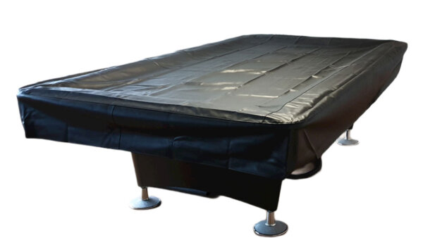 Abdeckplane De Luxe Kunstleder 9-Fuss für Pooltische, schwarz