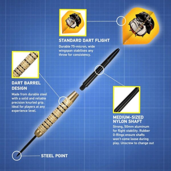 Shot! Duel Brass Steeldarts 2 Sets