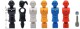 Kicker-Figur Soccer Queen, Set mit 11 Figuren in 5 Farben  incl. Schrauben und Muttern rot