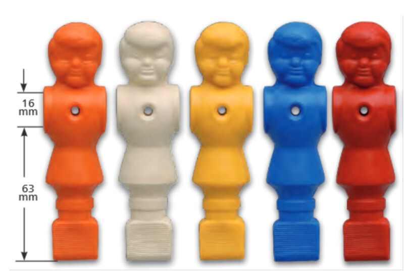 Kickerfiguren 11-er Set, PVC,  mit Schrauben und Muttern weiß