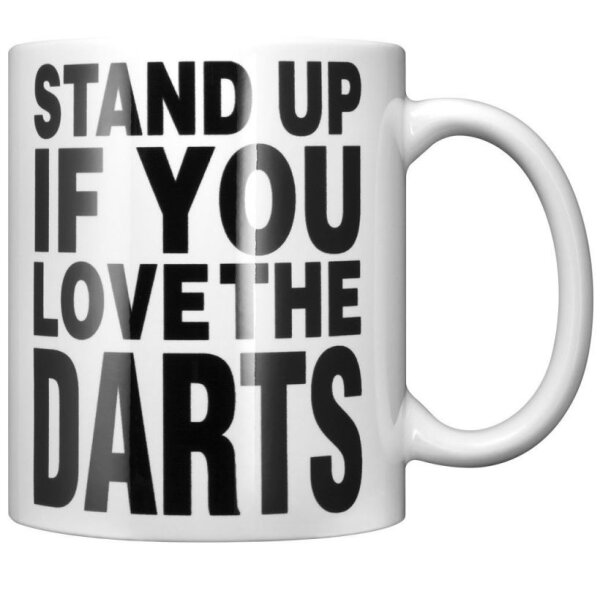 Dart-Tasse "Stand up if you love the darts" Darts Mug
