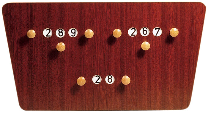 Carom Scoreboard, gross 62x33 cm